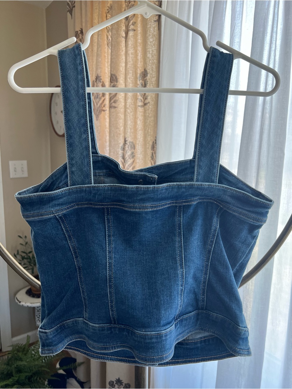 WHBM  Blue Denim Button-Front top - Picture 2 of 5